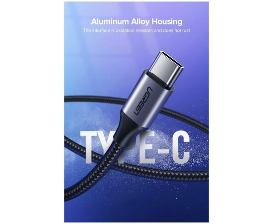  Кабель UGREEN US288 60408 USB-A 2.0 to USB-C Cable Nickel Plating Aluminum Braid 3m Space Gray 