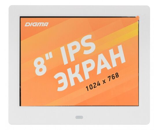  Цифровая фоторамка Digma PF-843 IPS белый 