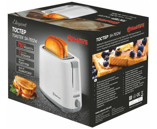  Тостер Sakura SA-7612W Elegant белый 