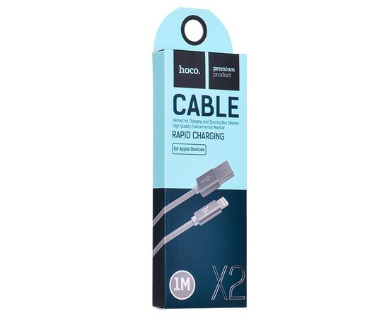  Кабель USB HOCO X2 knitted USB - Lightning, 2.4А, 1 м, тусклый 
