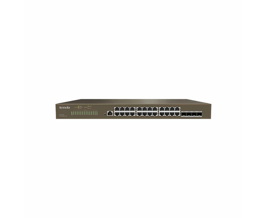  Коммутатор Tenda TEG5328F управляемый L2, 28 портов, 24х1 Гбит/с, Base-X SFP 4х1 Гбит/с, установка в стойку 