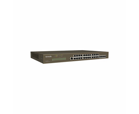  Коммутатор Tenda TEG5328F управляемый L2, 28 портов, 24х1 Гбит/с, Base-X SFP 4х1 Гбит/с, установка в стойку 