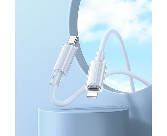  Дата-кабель USB 2.4A PD 27W для Lightning 8-pin Borofone BX112 ПВХ 1м (Blue) 
