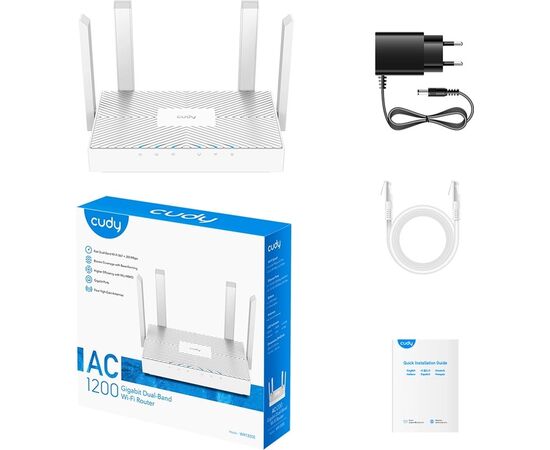  Роутер беспроводной Cudy WR1300E AC1200 10/100/1000 белый 