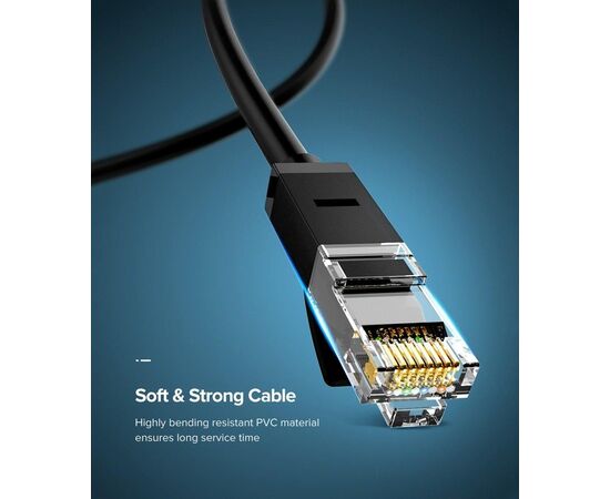  Кабель UGREEN NW102 20164 Cat6 8-Core U/UTP Ethernet Cable 10m Black 