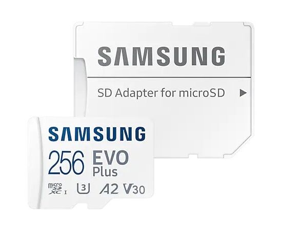  Карта памяти Samsung Evo Plus (MB-MC256SA/EU) 256GB microSDXC Class 10, A2, V30, UHS-I, W 90 МБ/с, R 160 МБ/с, адаптер на SD 