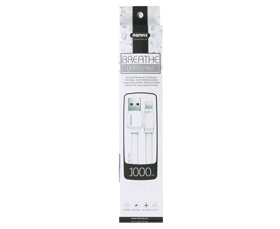  Кабель USB REMAX RC-029i Breathe USB - Lightning, 2.1А, 1 м, белый 