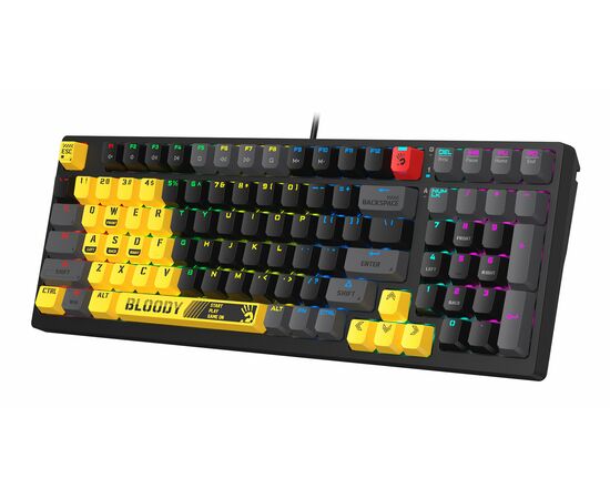  Клавиатура A4Tech Bloody S98 механическая желтый/серый USB for gamer LED (SPORTS LIME) 