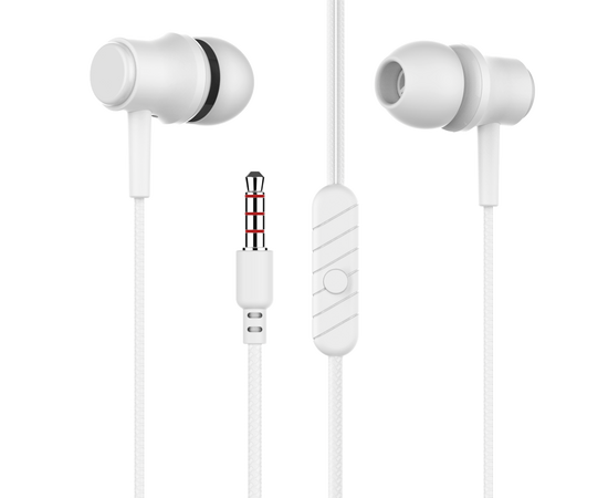  PURE Наушники вакуумные AUX разъём с МК без рег.громкости длина 1.2м More choice G16 (White) 