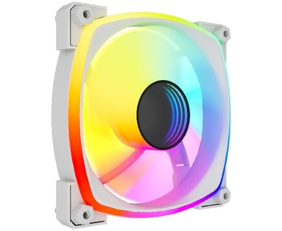  Вентилятор Powercase (M55MR-12W ARGB) White 120x120x25мм (PWM, 4pin PWM (M+F)+ 3pin ARGB (M+F), 600-1500 об/мин) Bulk 