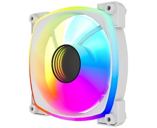  Вентилятор Powercase (M55MR-12W ARGB) White 120x120x25мм (PWM, 4pin PWM (M+F)+ 3pin ARGB (M+F), 600-1500 об/мин) Bulk 