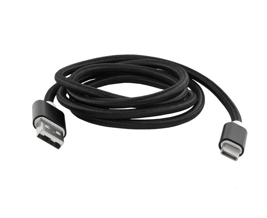  Дата-кабель Red Line USB - Type-C 2.0 нейлоновая оплетка, черный 