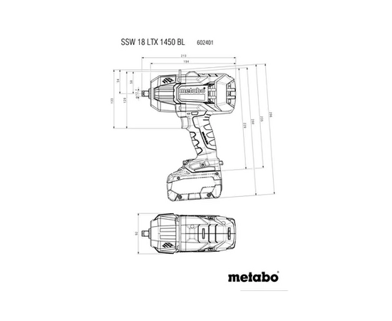 Гайковерт Metabo SSW 18 LTX 1450 BL (602401840) 