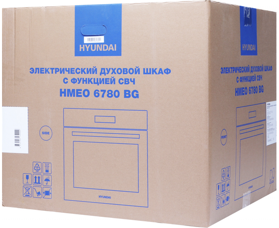  Духовой шкаф Hyundai HMEO 6780 BG черное стекло/серебристый 