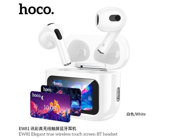  Наушники HOCO EW81 Elegant true wireless touch screen BT headset (белый) 