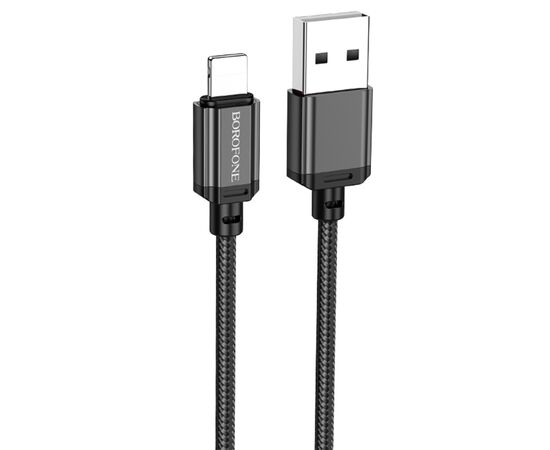  Кабель USB BOROFONE BX87 Sharp USB - Lightning, 2.4А, 2 м, черный 