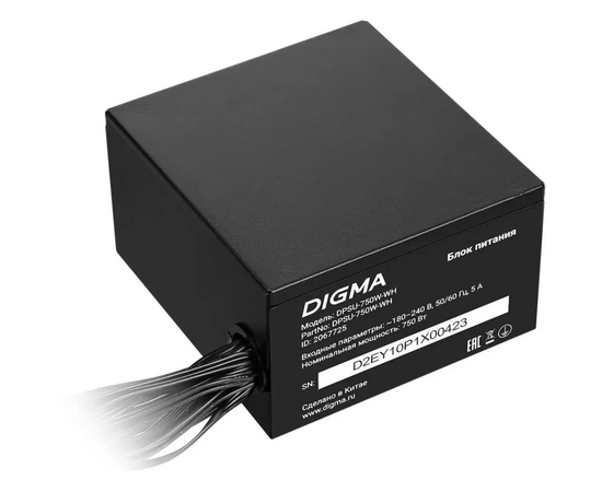  Блок питания Digma DPSU-750W-WH 80 Plus White ATX 750W (20+4pin) APFC 120mm fan 6xSATA RTL 