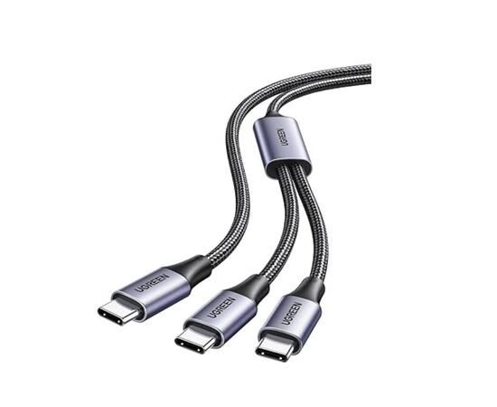  Кабель UGREEN US561 (35087) Type-C 2.0 Male To Type-C 2.0 Male 2-in-1 Charging Data Cable 1.5m Black 