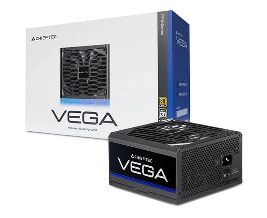  Блок питания Chieftec Vega PPG-750-S (ATX 3.1, 750W, 80 Plus Gold, Active PFC, 135mm fan, Gen5 PCIe) Retail 