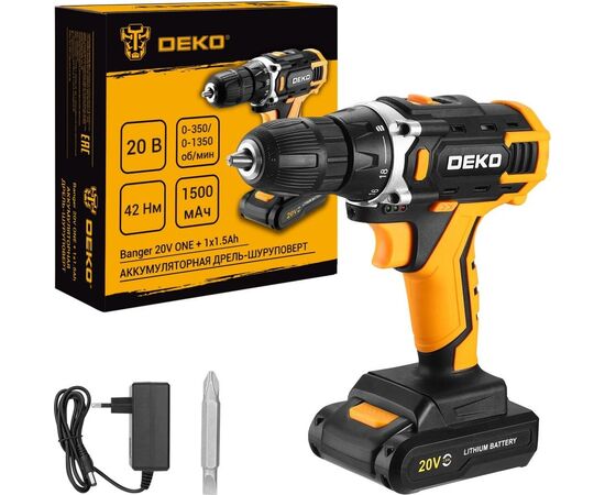  Дрель-шуруповерт DEKO Banger 20V One+ (083-1042) 20В, 1x1.5Ач 