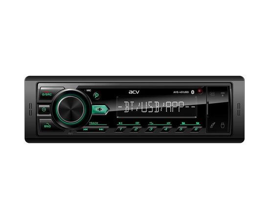  Автомагнитола ACV AVS-401UBG (1din/База 36мм/зеленая/Bluetooth/USB/TYPE-C/AUX/SD/FM/4*50) 