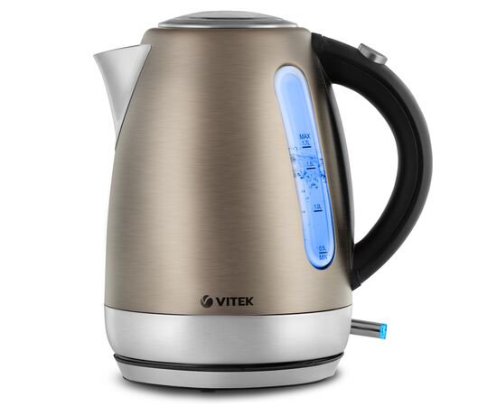  Электрочайник Vitek VT-7025 бежевый и серебристый 