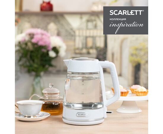  Электрочайник Scarlett SC-EK27G104 белый 