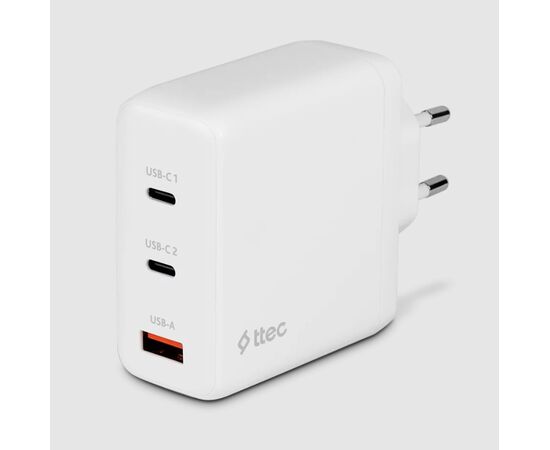  СЗУ TTEC 2SCG04B SmartCharger Trio GAN 120W PD Travel Charger 2 USB-C+USB-A White 