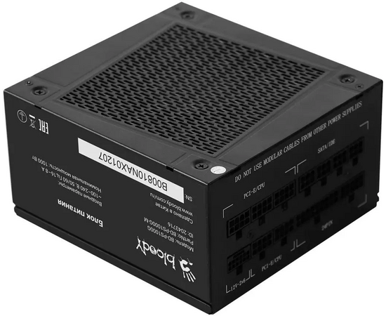  Блок питания BLOODY BD-PS1000G (BD-PS1000G-M), 1000Вт, 140мм, черный, retail 