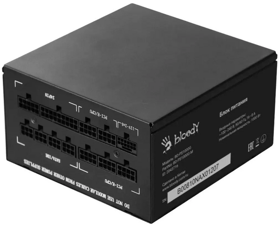  Блок питания BLOODY BD-PS1000G (BD-PS1000G-M), 1000Вт, 140мм, черный, retail 