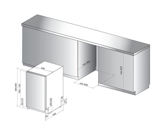  Встраиваемая посудомоечная машина HOTPOINT HSIO 3O23 WFE 