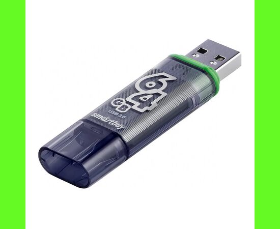  Флэш накопитель USB 64 Гб Smart Buy Glossy 3.0 (dark grey) (95150) 