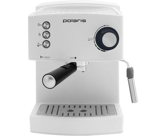  Кофеварка рожковая Polaris PCM 1527E Adore Crema белый/черный 