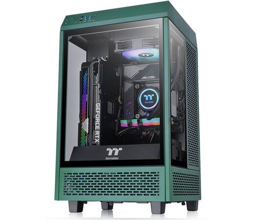  Корпус Thermaltake The Tower 100 Racing Green CA-1R3-00SCWN-00 черный без БП miniITX 1x120mm 3x140mm 2xUSB3.0 audio bott PSU 