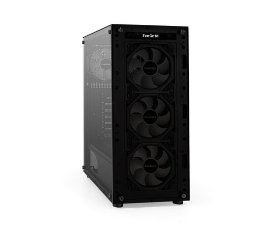  Корпус ExeGate i3 Base EX294967RUS Miditower (ATX, без БП, с окном, 1*USB+1*USB3.0, аудио, 4 вент. 12см с RGB подсветкой) 