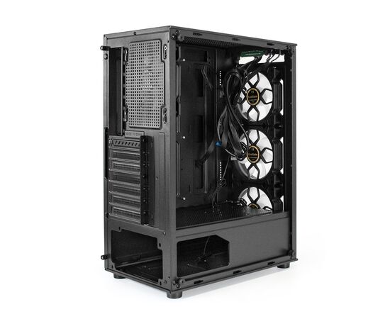  Корпус ExeGate i3 Base EX294967RUS Miditower (ATX, без БП, с окном, 1*USB+1*USB3.0, аудио, 4 вент. 12см с RGB подсветкой) 