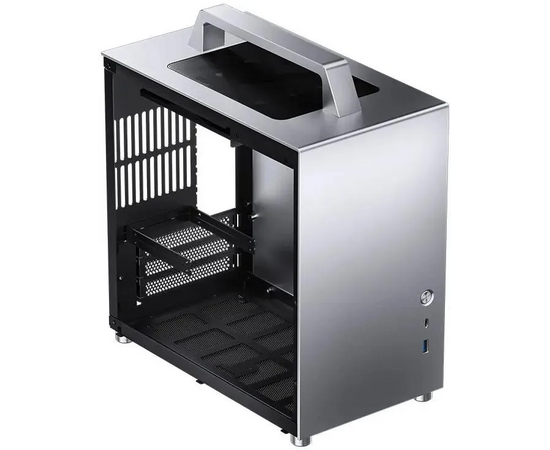  Корпус Jonsbo T8 Plus Silver без БП, боковые панели из закаленного стекла, mini-ITX, серебристый 