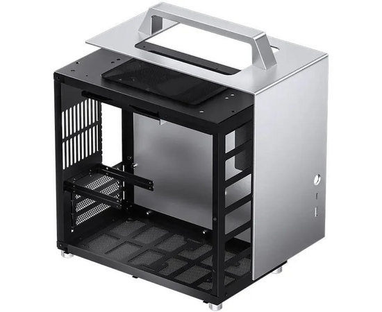  Корпус Jonsbo T8 Plus Silver без БП, боковые панели из закаленного стекла, mini-ITX, серебристый 