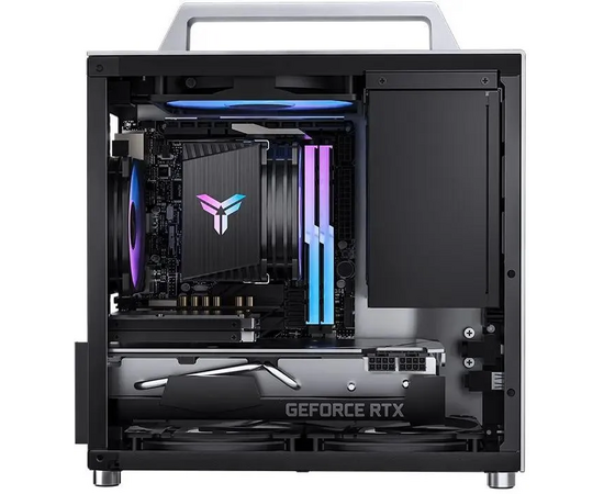  Корпус Jonsbo T8 Plus Silver без БП, боковые панели из закаленного стекла, mini-ITX, серебристый 