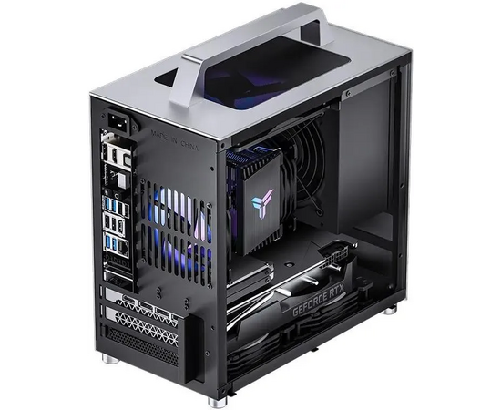  Корпус Jonsbo T8 Plus Silver без БП, боковые панели из закаленного стекла, mini-ITX, серебристый 