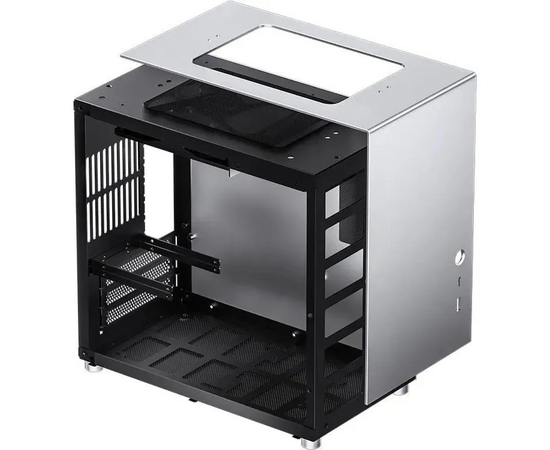  Корпус Jonsbo T8 Plus Silver без БП, боковые панели из закаленного стекла, mini-ITX, серебристый 