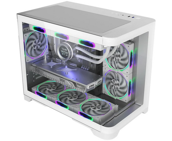  Корпус 1STPLAYER UVIEW UV6 White (UV6-WH) / mATX 