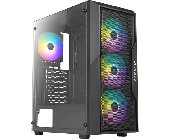  Корпус Azza Fighter черный (CSAZ-290 Fighter) без БП ATX 4x120mm 2xUSB2.0 1xUSB3.0 audio bott PSU 