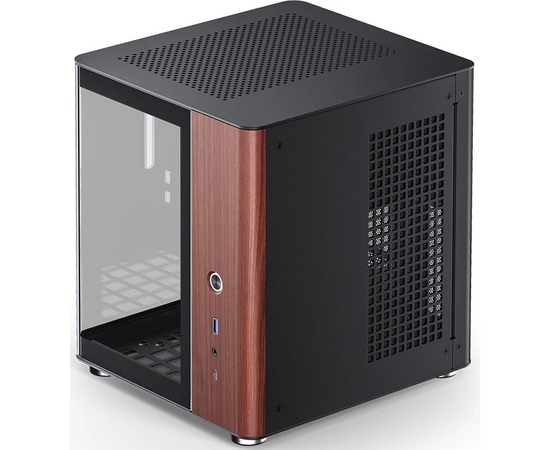  Корпус JONSBO TK-0 Black без БП, боковая панель из зак. стекла (панорама), mini-ITX, SFX, черный 