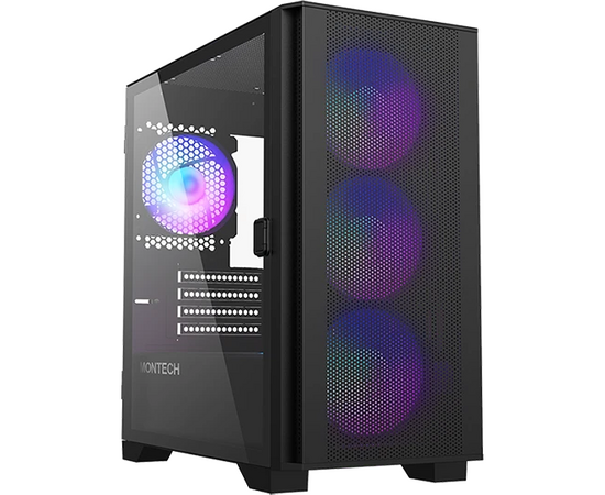  Корпус Montech Air 100 ARGB Black (AIR100AB) / mATX / 4x120mm ARGB fans hub 