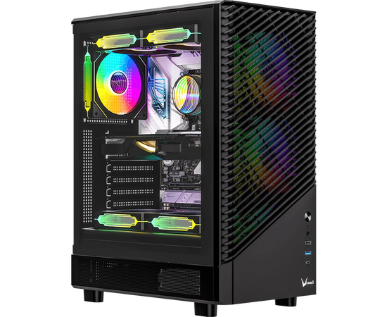  Корпус Formula Mana Geometry черный без БП ATX 3x120mm 1xUSB3.0 1xUSB3.1 audio bott PSU 