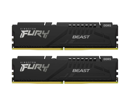  ОЗУ Kingston Fury Beast Black XMP CL30 (Kit of 2) (KF560C30BBK2-16) DDR 5 DIMM 16Gb PC48000, 6000Mhz, (retail) 