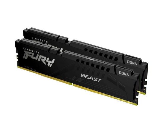  ОЗУ Kingston Fury Beast Black XMP CL30 (Kit of 2) (KF560C30BBK2-16) DDR 5 DIMM 16Gb PC48000, 6000Mhz, (retail) 