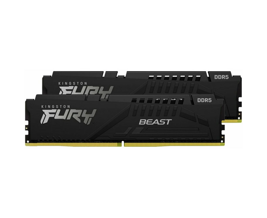  ОЗУ Kingston Fury Beast Black XMP CL30 (Kit of 2) (KF560C30BBK2-16) DDR 5 DIMM 16Gb PC48000, 6000Mhz, (retail) 
