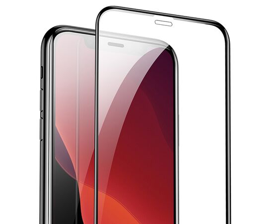  Защитное стекло BASEUS SGAPIPH65S-KC01 для iPhone XS Max/11 Pro Max, 0.3mm, прозрачный+черная рамка 